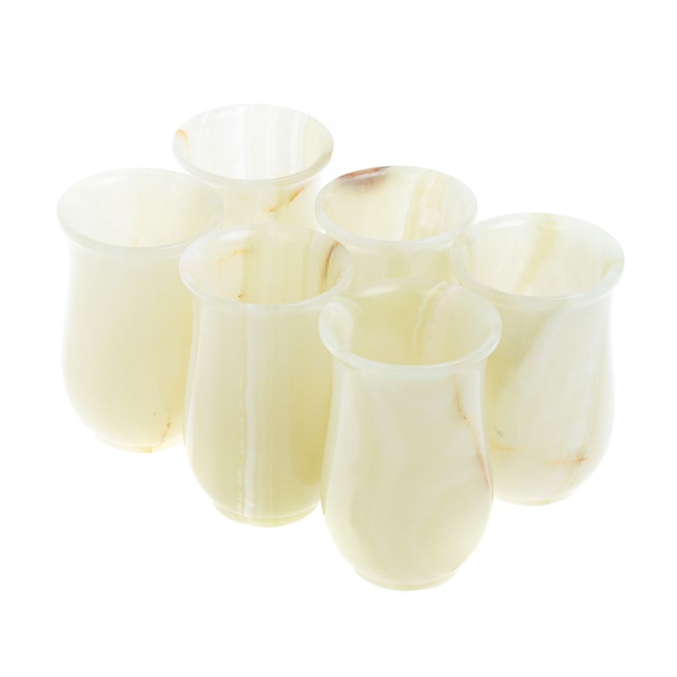 Набор стаканов 6 шт из оникса в футляре 7,5х12 см (3х5) фото 1 — 