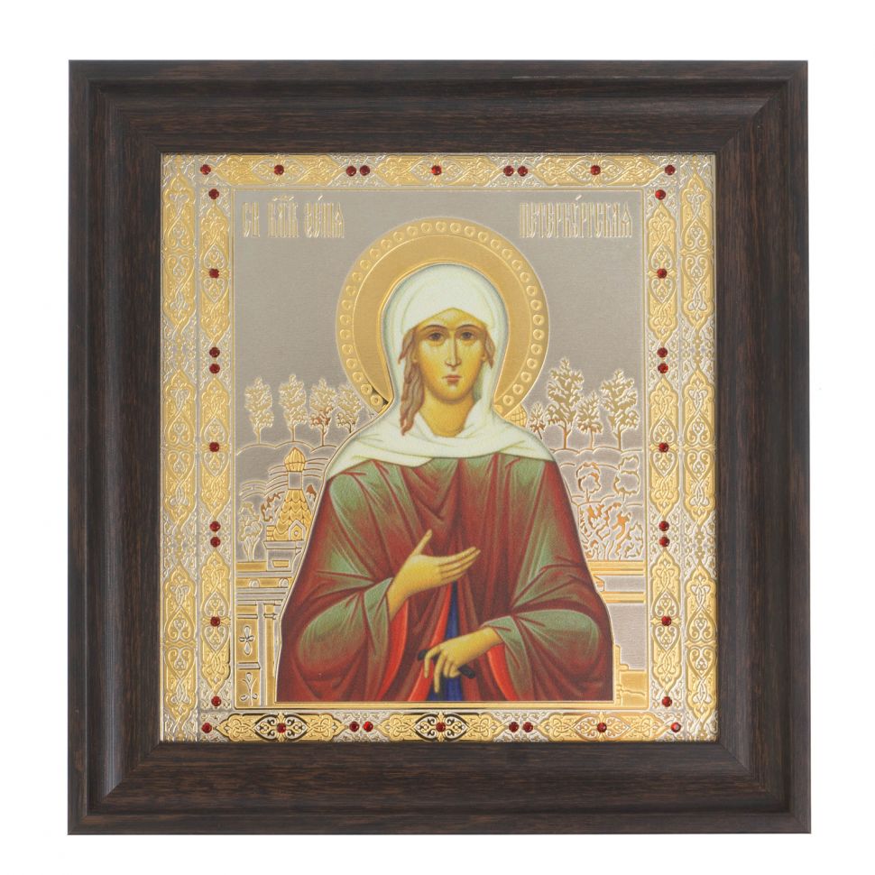 Икона "Ксения Петербуржская" багет 22,5х23,5х2 см Златоуст фото 1 — 