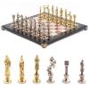 Шахматы "Ренессанс" доска 36х36 см мрамор лемезит фигуры цвет золото / серебро фото 1 — 