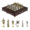 Шахматы деревянные с камнем "Русь" фигуры металлические фото 1 — 