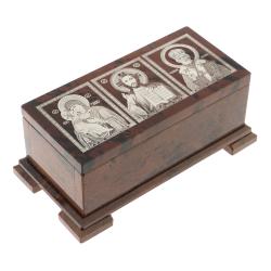Шкатулка с иконой &quot;Святые лики&quot; камень обсидиан 18,5х10х7,5 см — 