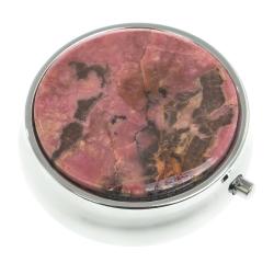 Таблетница на 3 отсека камень родонит цвет серебро — 