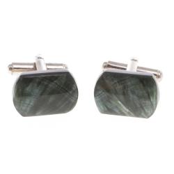 Запонки камень серафинит закругленные — 