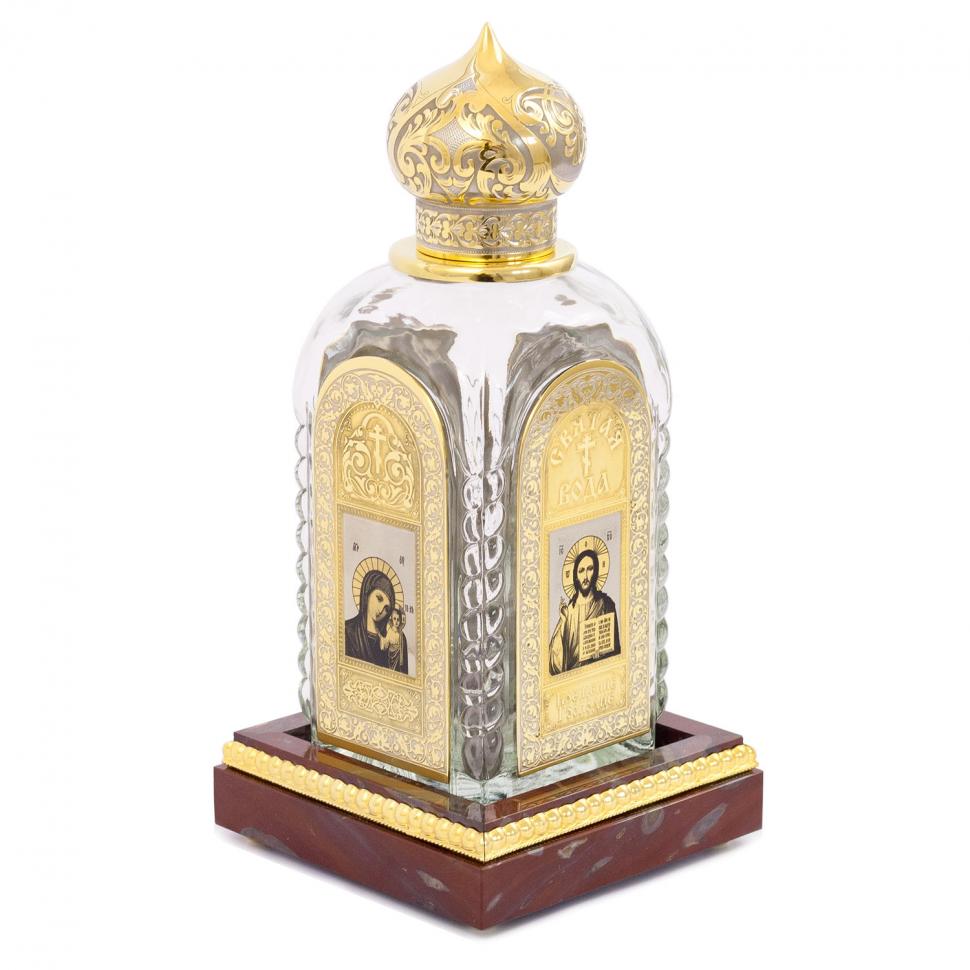 Подарочный набор графин "Святая вода" на подставке из яшмы фото 1 — 