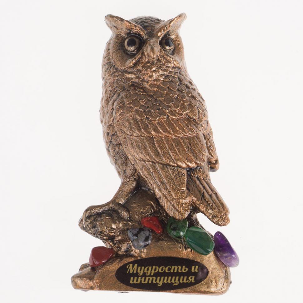 Магнит "Филин" самоцветы фото 1 — 