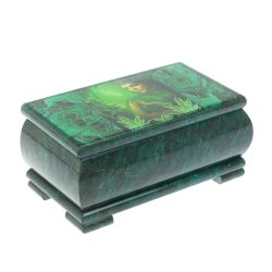 Шкатулка &quot;Хозяйка медной горы&quot; из змеевика 18х10х8,5 см — 