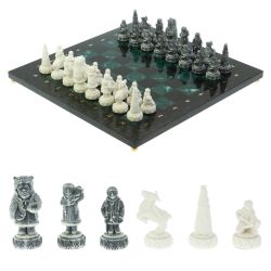 Шахматы &quot;Северные народы&quot; 40х40 см змеевик — 