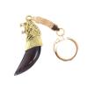 Брелок "Клык волчий зуб" из обсидиана цвет бронза фото 2 — 