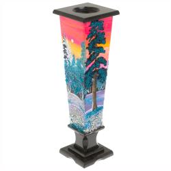 Ваза &quot;Зима. Закат&quot; из черного змеевика змеевика — 