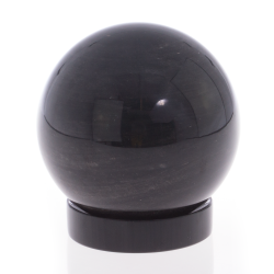Шар на подставке из черного обсидиана 12 см — 