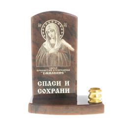 Икона с подсвечником &quot;Умиление&quot; камень обсидиан — 
