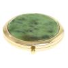 Зеркало круглое из камня нефрит цвет золото фото 1 — 