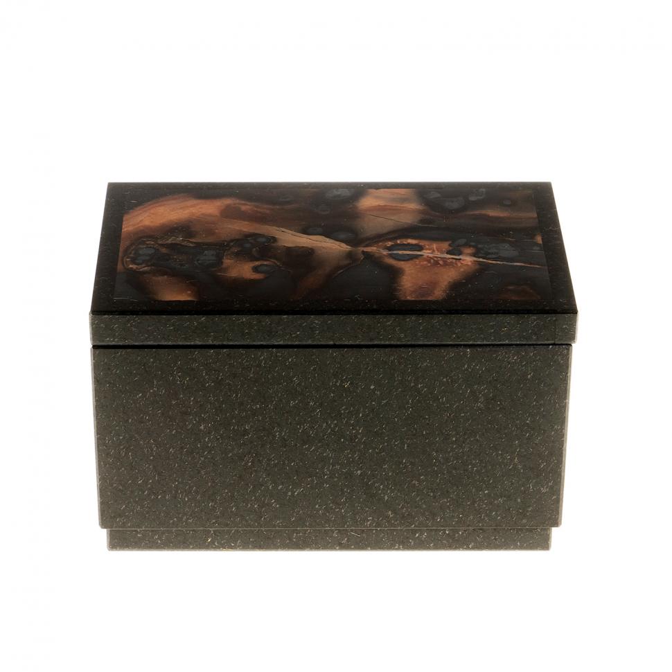 Шкатулка из яшмы 10х6,5х6 см фото 1 — 