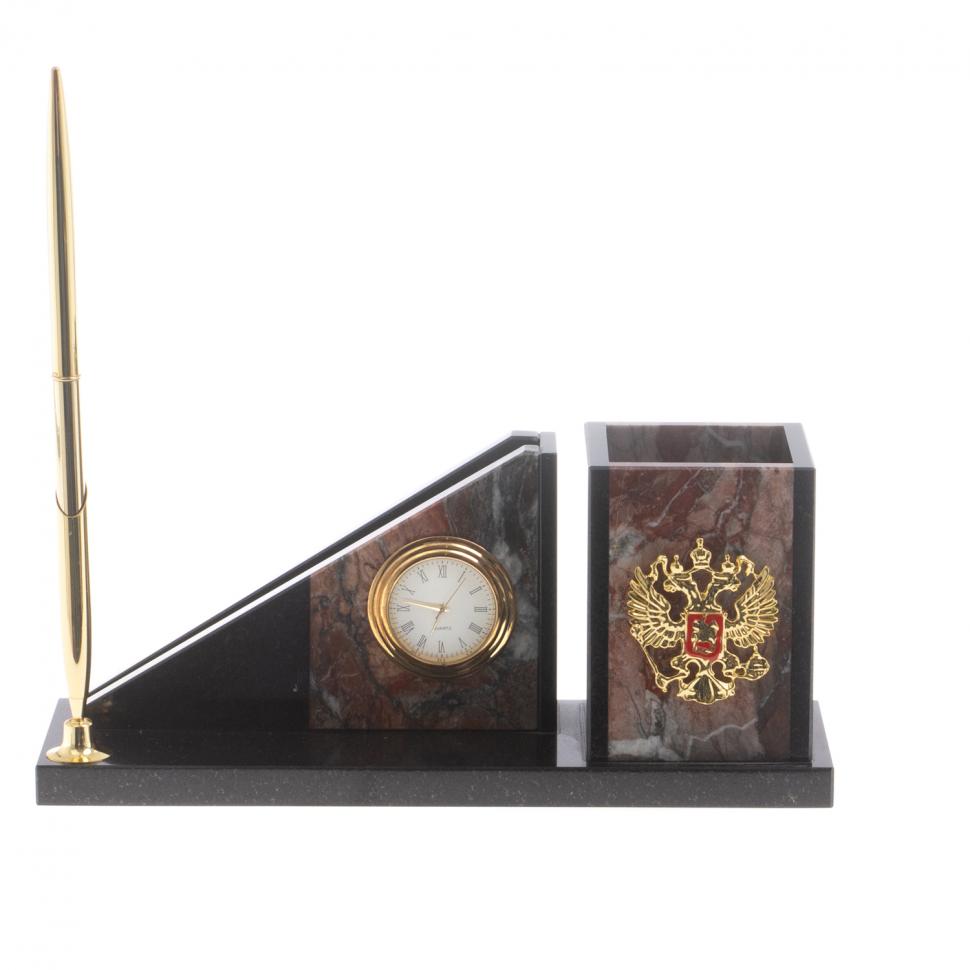 Письменный мини-набор "Горка" камень яшма фото 1 — 