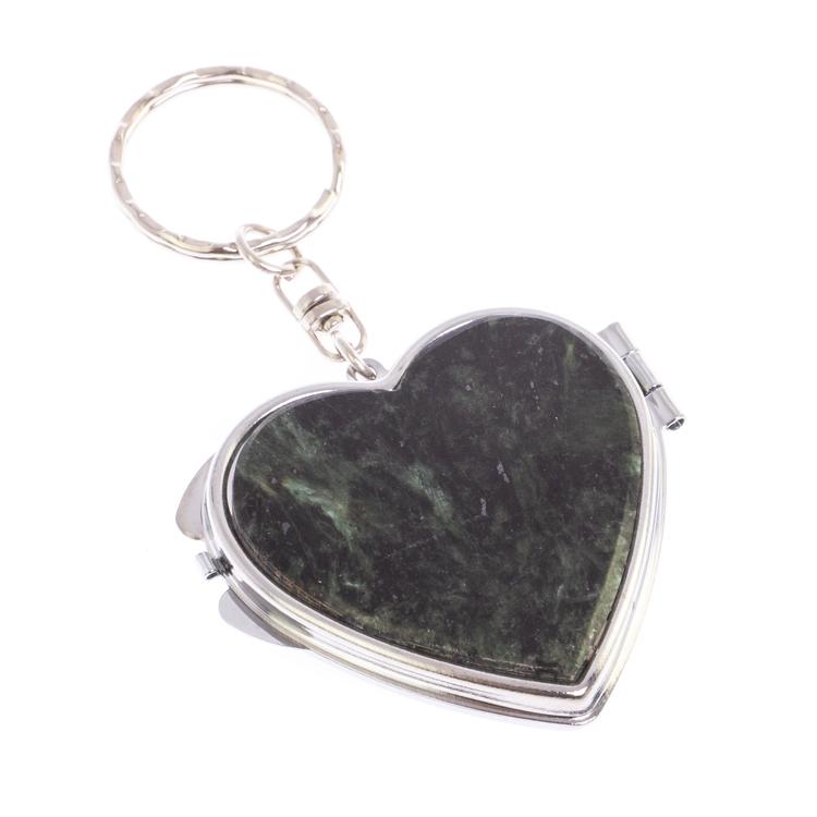 Складное зеркало брелок актинолит Сердце фото 1 — 