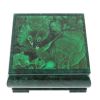Шкатулка с иллюстрацией под малахит камень змеевик 18х18х8 см фото 2 — 