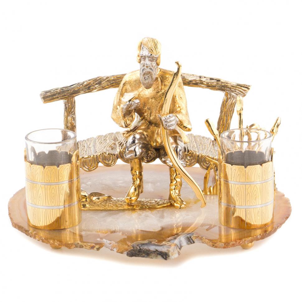 Набор из двух стопок "Отдых на мостике" камень агат Златоуст фото 1 — 