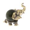 Статуэтка "Слон с шаром № 3" бронза змеевик фото 3 — 