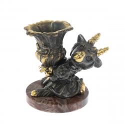 Статуэтка с подсвечником &quot;Коза&quot; бронза лемезит — 