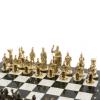 Шахматы подарочные из бронзы "Римские" 44х44 см из змеевика и мрамора фото 4 — 