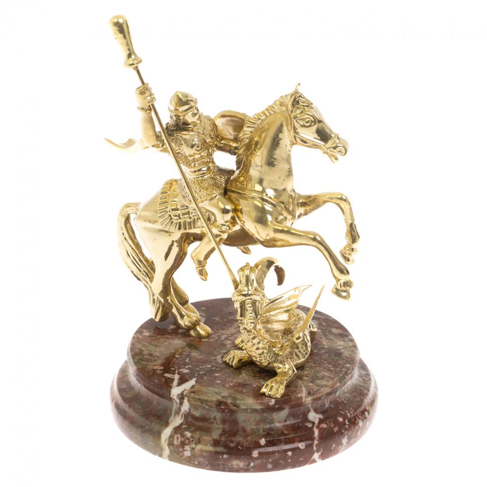 Статуэтка "Георгий Победоносец" на камне креноид фото 1 — 