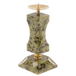 Подсвечник фигурный из светло-зеленого змеевика — 