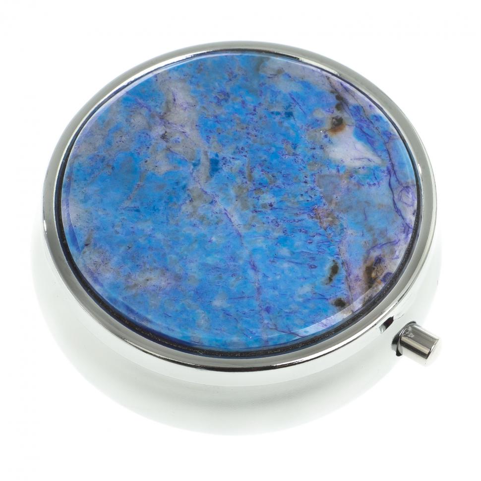 Таблетница на 3 отсека камень лазурит иркутский цвет серебро фото 1 — 