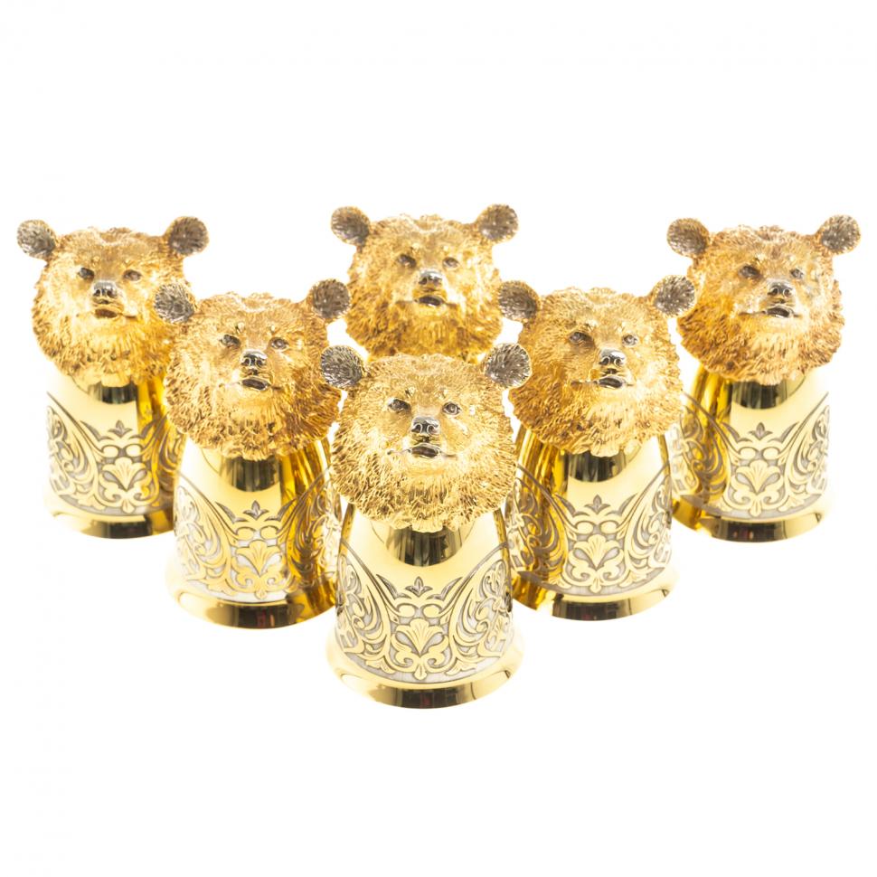 Стопки перевертыши "Медведь" набор 6 шт Златоуст фото 1 — 