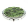 Зеркало круглое из камня нефрит цвет серебро фото 1 — 