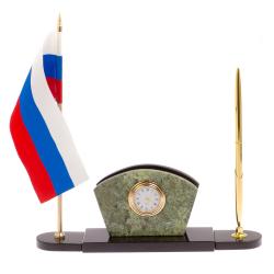 Визитница с часами камень жадеит — 