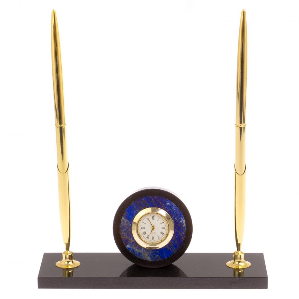 Часы с двумя ручками камень лазурит фото 1 — 