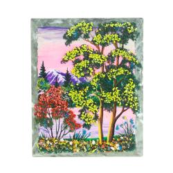 Панно из камня на подставке &quot;Лето&quot; 11,5х15 см — 