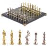 Шахматы "Ренессанс" доска 36х36 см змеевик фигуры цвет золото / серебро фото 1 — 