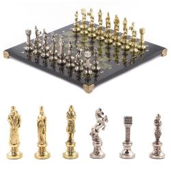 Шахматы &quot;Ренессанс&quot; доска 36х36 см змеевик фигуры цвет золото / серебро — 