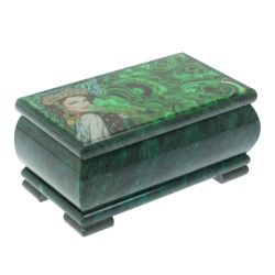 Шкатулка &quot;Хозяйка медной горы&quot; из змеевика 18х10х8,5 см — 