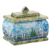Шкатулка змеевик рисунок Зима 11х8х9,5 см фото 1 — 