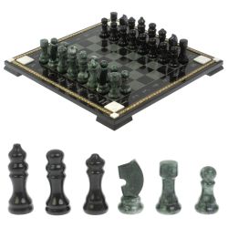 Шахматы &quot;Турнирные&quot; с багетом змеевик гранит — 