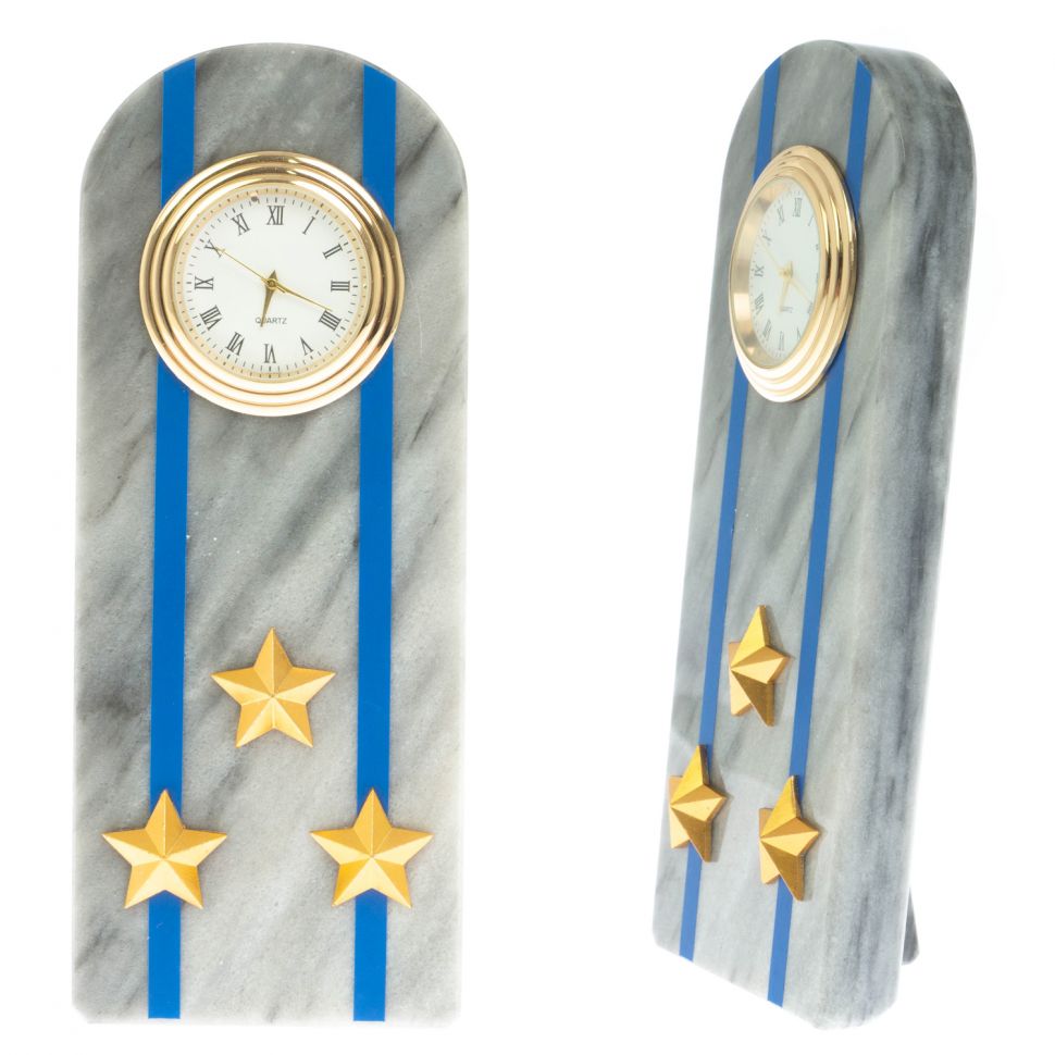 Часы-погон "Полковник МЮ" камень мрамор фото 1 — 