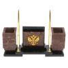 Настольный набор "Офисный" с гербом РФ из лемезита фото 1 — 