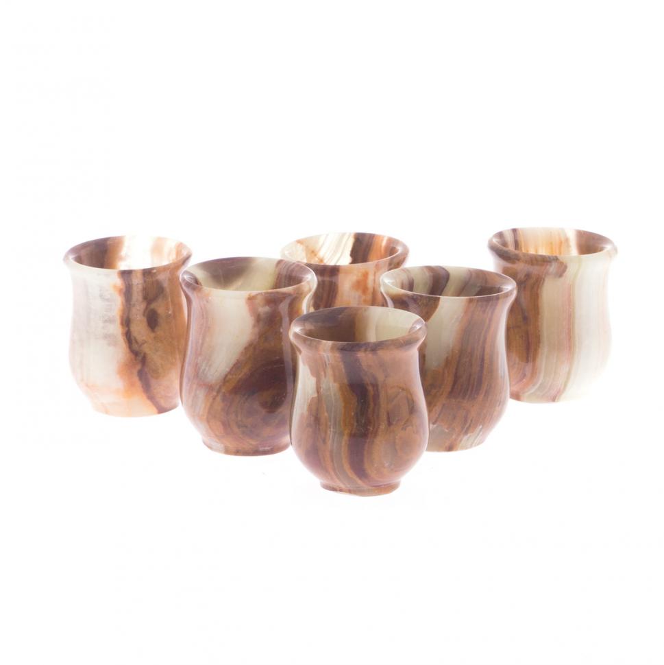 Стопки для водки 20 мл из камня оникс набор 6 шт 3,9х4,5 см в коробке (1,5х2) фото 1 — 