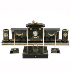 Письменный настольный набор &quot;Лев&quot; из змеевика — 