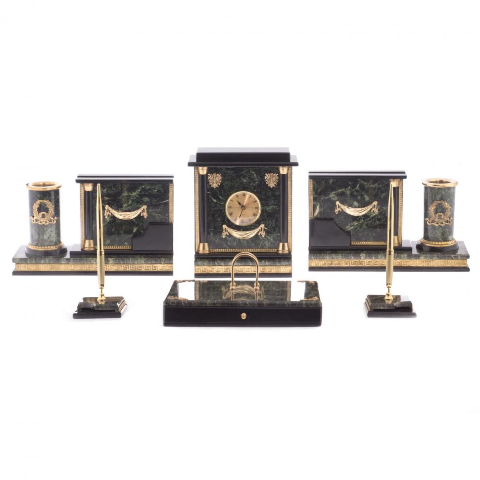 Письменный набор из змеевика "Цезарь" фото 1 — 