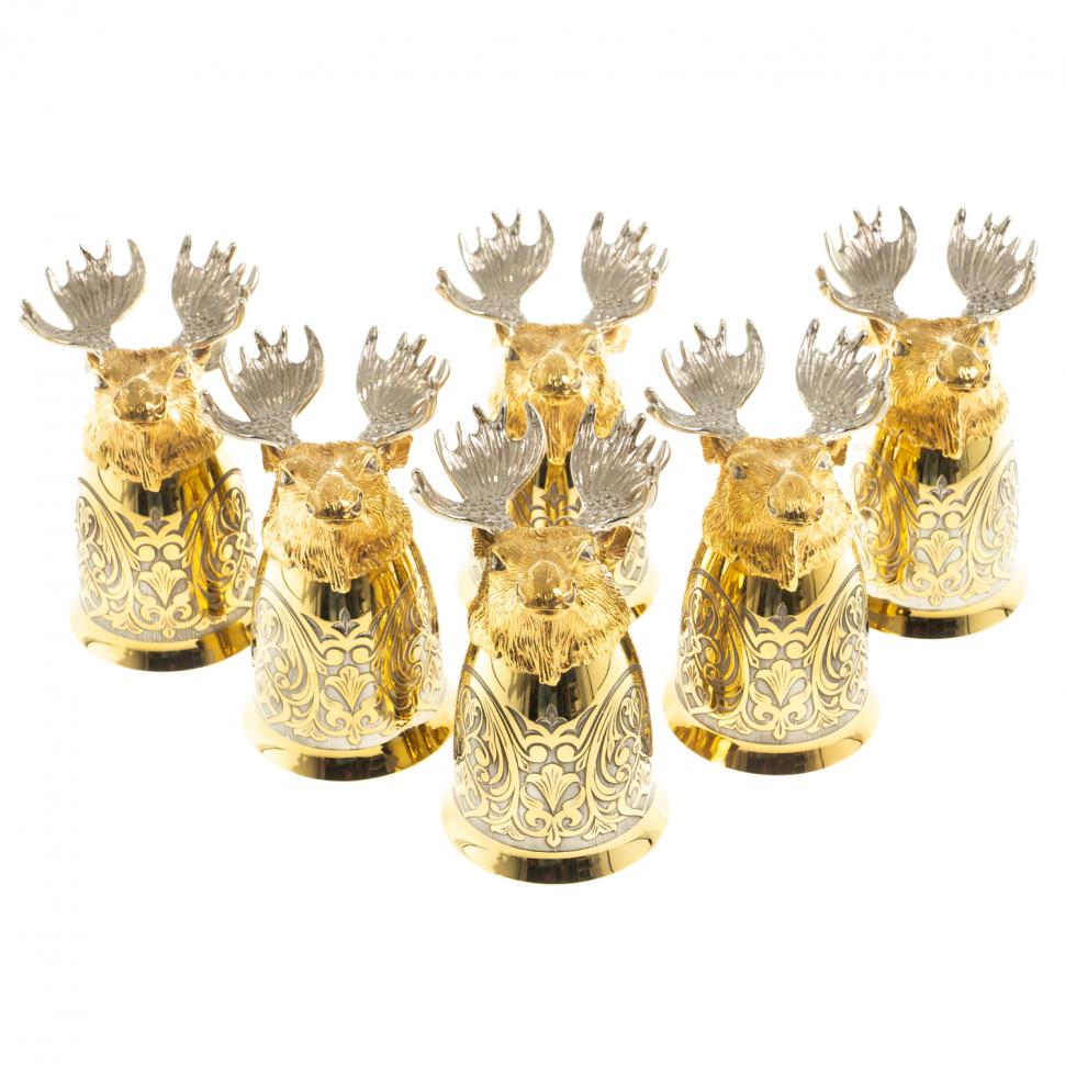 Стопки перевертыши "Лось" набор 6 шт Златоуст фото 1 — 