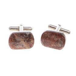 Запонки камень авантюрин закругленные — 