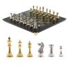 Шахматы турнирные "Стаунтон" доска 40х40 см камень змеевик фото 1 — 