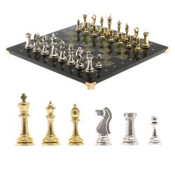 Шахматы турнирные &quot;Стаунтон&quot; доска 40х40 см камень змеевик — 