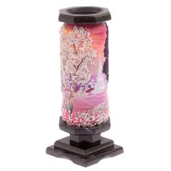 Ваза из камня &quot;Зимний пейзаж&quot; 8,5х8,5х21,5 см — 