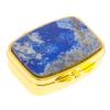 Таблетница на 2 отделения камень афганский лазурит цвет золото фото 1 — 