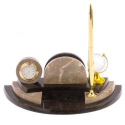 Настольный мини-набор &quot;Глобус&quot; для бумаг из бежевого мрамора — 