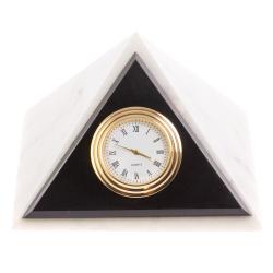 Часы настольные &quot;Пирамида&quot; мрамор долерит 11,5х11,5 см — 